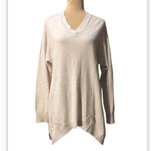 L2 London longline asymmetrical cashmere sweater
